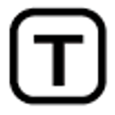 Circular square icon with charactor T