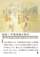 国産1号電話機の製作の展示パネルの一部